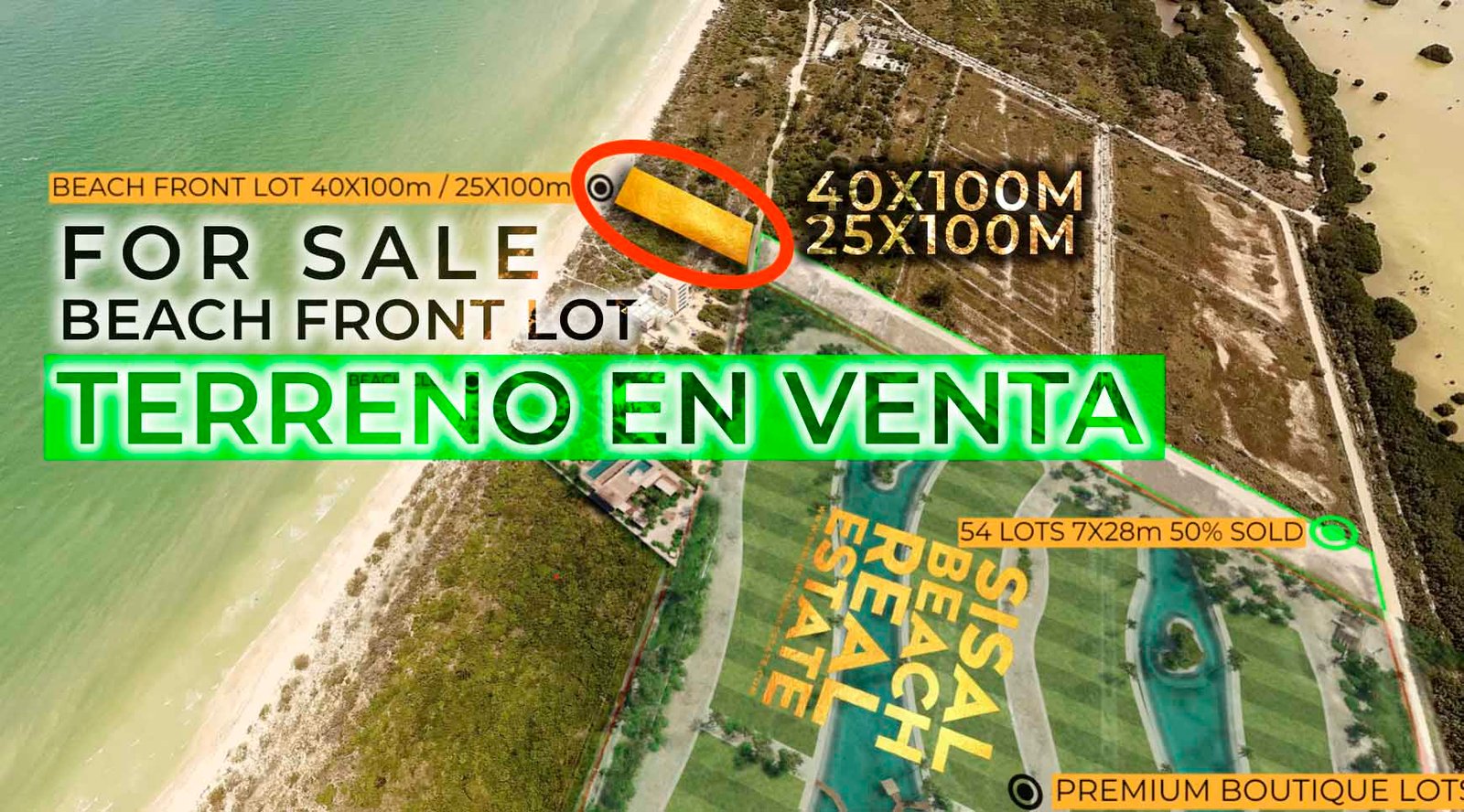 For SALE 25x100m Beach Front Lot (2,500m²) MXN$13,250,000.°° (MXN$530,000 x M²) / USD$653,772.14