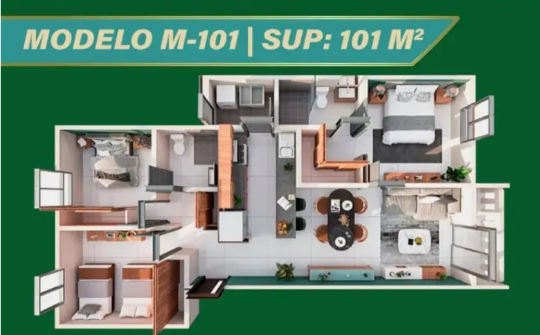DEPARTAMENTO EN VENTA PLAYA DEL CARMEN  LA SELVA RESIDENCES — foto 3